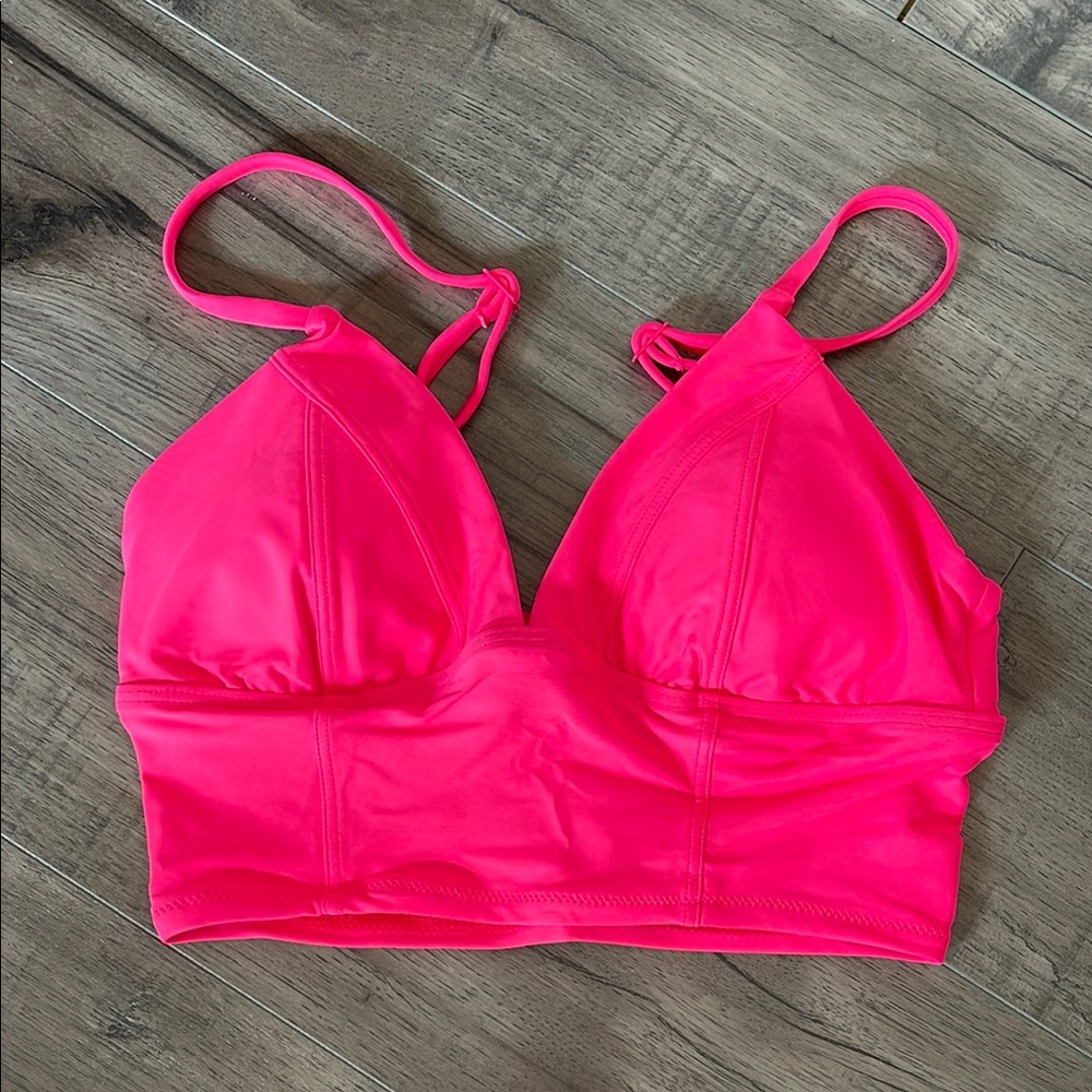 Aerie Pink Bralette Bikini Top with Adjustable Straps